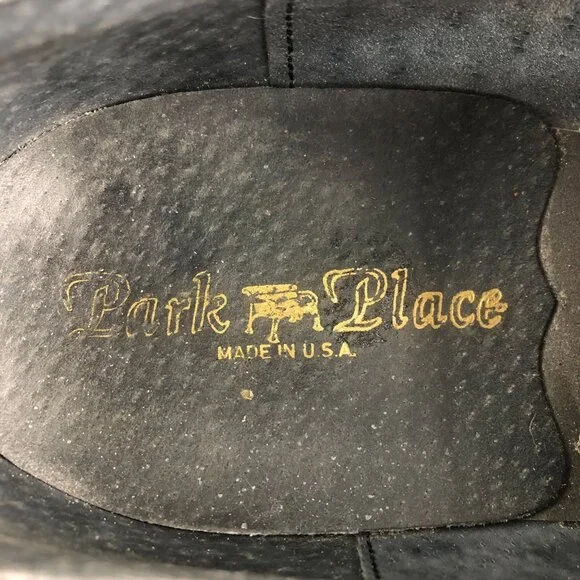 Park Place Men's Size 10D Black Leather Closed Toe Slip On Dress Shoes Loafers - Picture 15 of 16